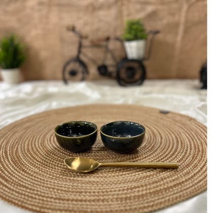 Ceramic Dining Emerald Green Glazed 50ml Dip Bowls Set of 2 || Ketchup Bowls || Sauce Bowls || Chutney Bowls Ceramic Dining Emerald Green Glazed 50ml Dip Bowls Set of 2 || Ketchup Bowls || Sauce Bowls || Chutney Bowls