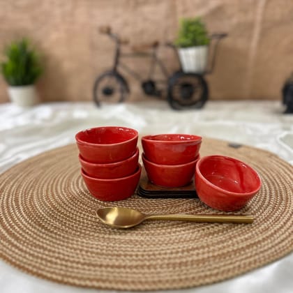 Ceramic Dining Glossy Red Ceramic Dip Bowls Set of 6 Ceramic Dining Glossy Red Ceramic Dip Bowls Set of 6