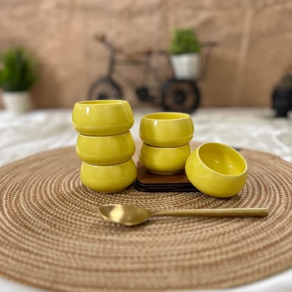 Ceramic Dining Glossy Yellow Ceramic 50ml Dip Bowls Set of 6 || Ketchup Bowls || Chutney Bowls Ceramic Dining Glossy Yellow Ceramic 50ml Dip Bowls Set of 6 || Ketchup Bowls || Chutney Bowls