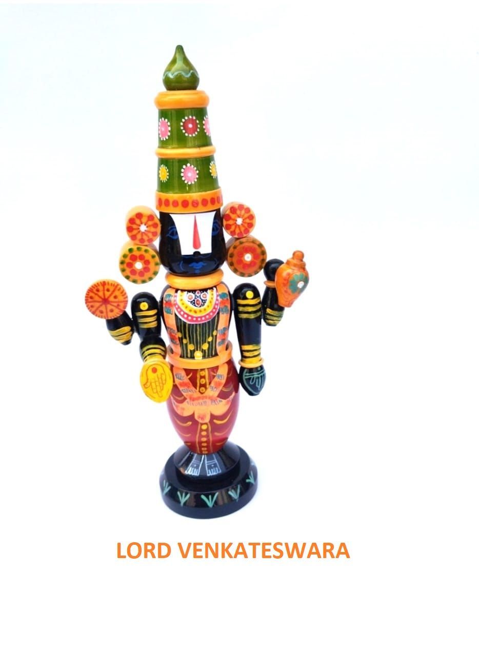 Wooden Lord Venkateswara Swamy Statue | 12 Inches | Home Decor | Gift