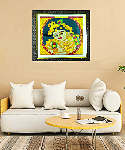 Loveodisha - Handwork - Embroidery Design-Photo Frame - Shree Krishna