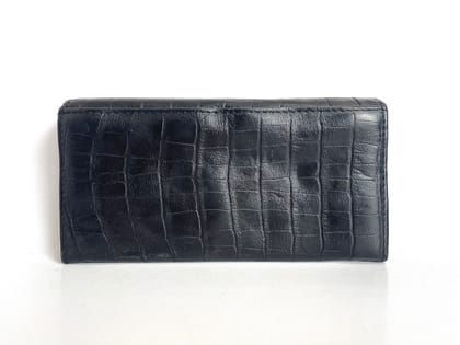 Women's Black Crocodile Embossed Hand Wallet