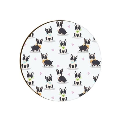 French Bulldog Buddies Round Coaster
