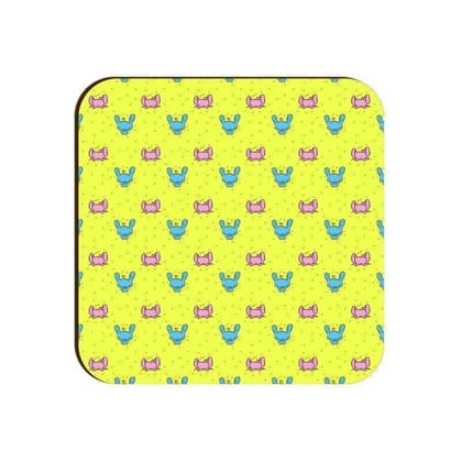 Psychedelic Bunny Square Coaster