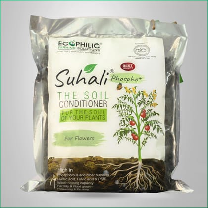 Suhali Phospho+ soil conditioner and organic plant nutrients for flowering