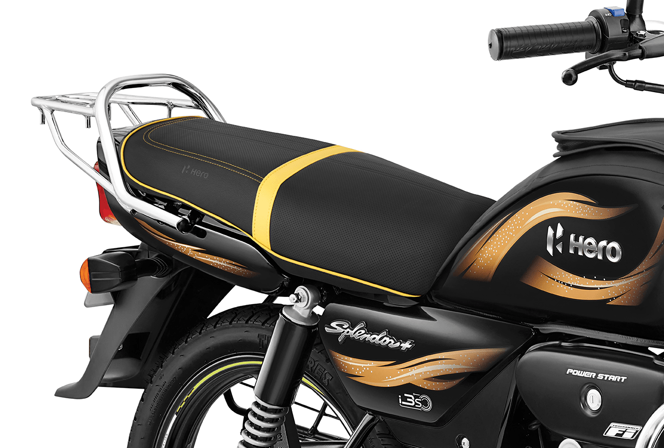 Seat Cover Firefly Golden Canvas with Custom Design and High-Density Foam for Splendor+