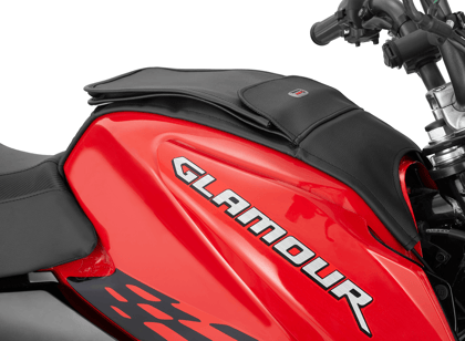 Hero Genuine Tank Cover with Durable PVC Leather Seamless Fit for Glamour | High Tensile Strength | Durable Material | OEM Fit | Ease in Fuel Cap Opening | Wrinkle-Free Stitching | Part Number - 22345KPGT01S