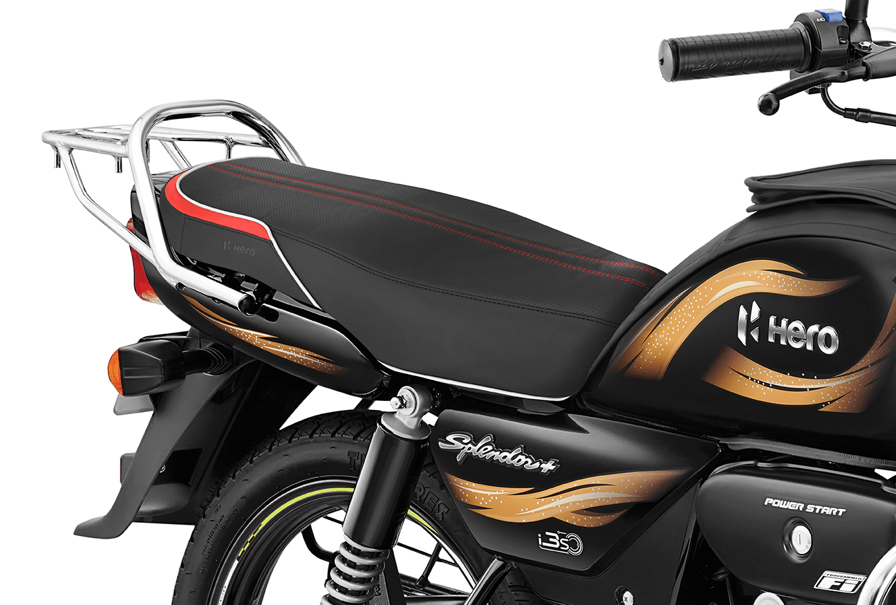 Seat Cover Beetle Red Canvas with Custom Design and High-Density Foam for Splendor+