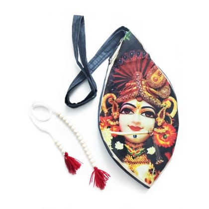 MAYAPURI Sree Krishna Printed Japa Bag/Beads Bag/Chanting Bag with Sakshi Mala MAYAPURI Sree Krishna Printed Japa Bag/Beads Bag/Chanting Bag with Sakshi Mala