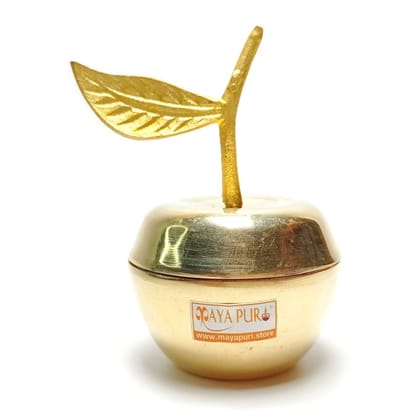 MAYAPURI Brass Sindoor Box, Apple Shape Kumkum Dani or Pital Sindur Dani MAYAPURI Brass Sindoor Box, Apple Shape Kumkum Dani or Pital Sindur Dani