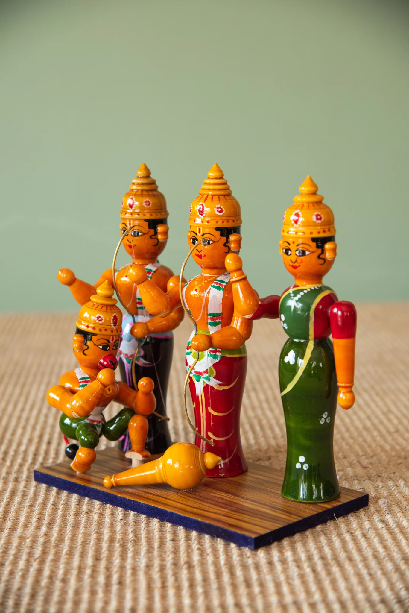 Wooden Figuren Set of 4, Hand Painted, Indian God, Home Decor, Gift