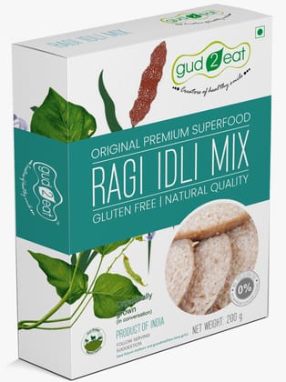 Gud2eat Ragi Idli Mix | Gluten free | Good for weight loss | tasty and delicious | 200g Gud2eat Ragi Idli Mix | Gluten free | Good for weight loss | tasty and delicious | 200g