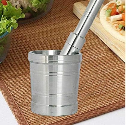 Total Solution Stainless Steel Mortar and Pestle Set for Grinding Spices, Herbs, and More