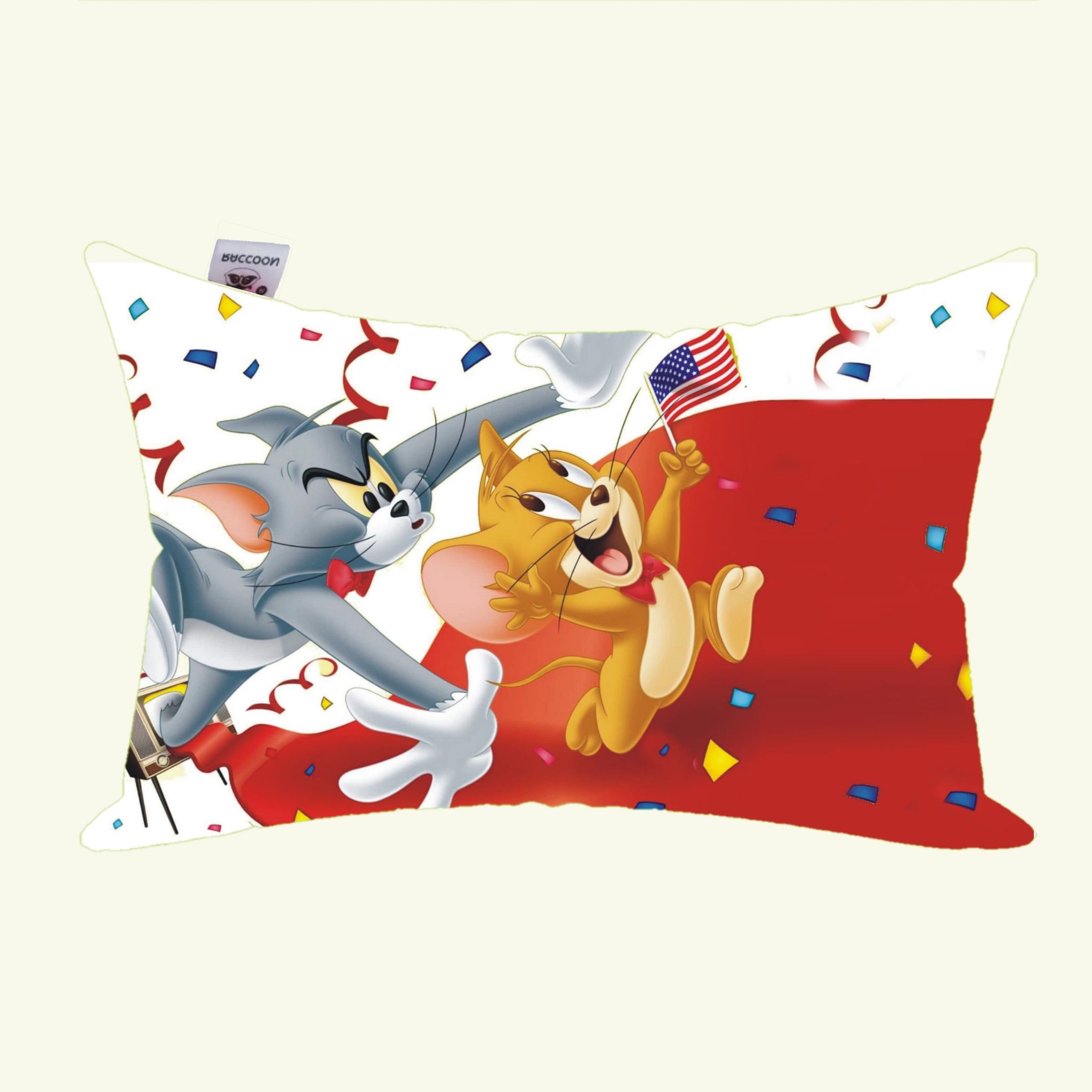 RACCOON With Cover, Kids Microfibre Toons & Characters Sleeping Pillow