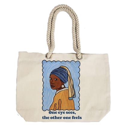Eco-Friendly Recycled Cotton Canvas Tote Bag – Tribal Woman in Blue Headgear Design – EL8220119 Eco-Friendly Recycled Cotton Canvas Tote Bag – Tribal Woman in Blue Headgear Design – EL8220119