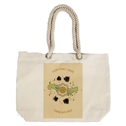 Eco-Friendly Recycled Cotton Canvas Tote Bag - Astrology Hands Wisdom Design - EL8220141 Eco-Friendly Recycled Cotton Canvas Tote Bag - Astrology Hands Wisdom Design - EL8220141
