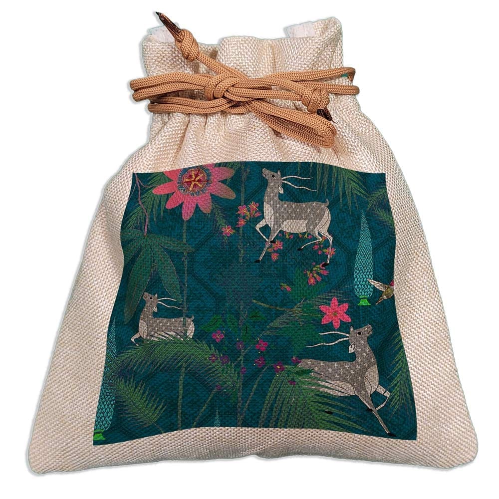 Eco-Friendly Designer Jute Potli Bag - Design-22 - EL8220277