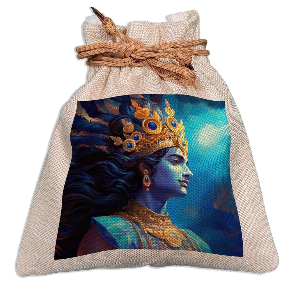 Eco-Friendly Designer Jute Potli Bag - Design-41 - EL8220296