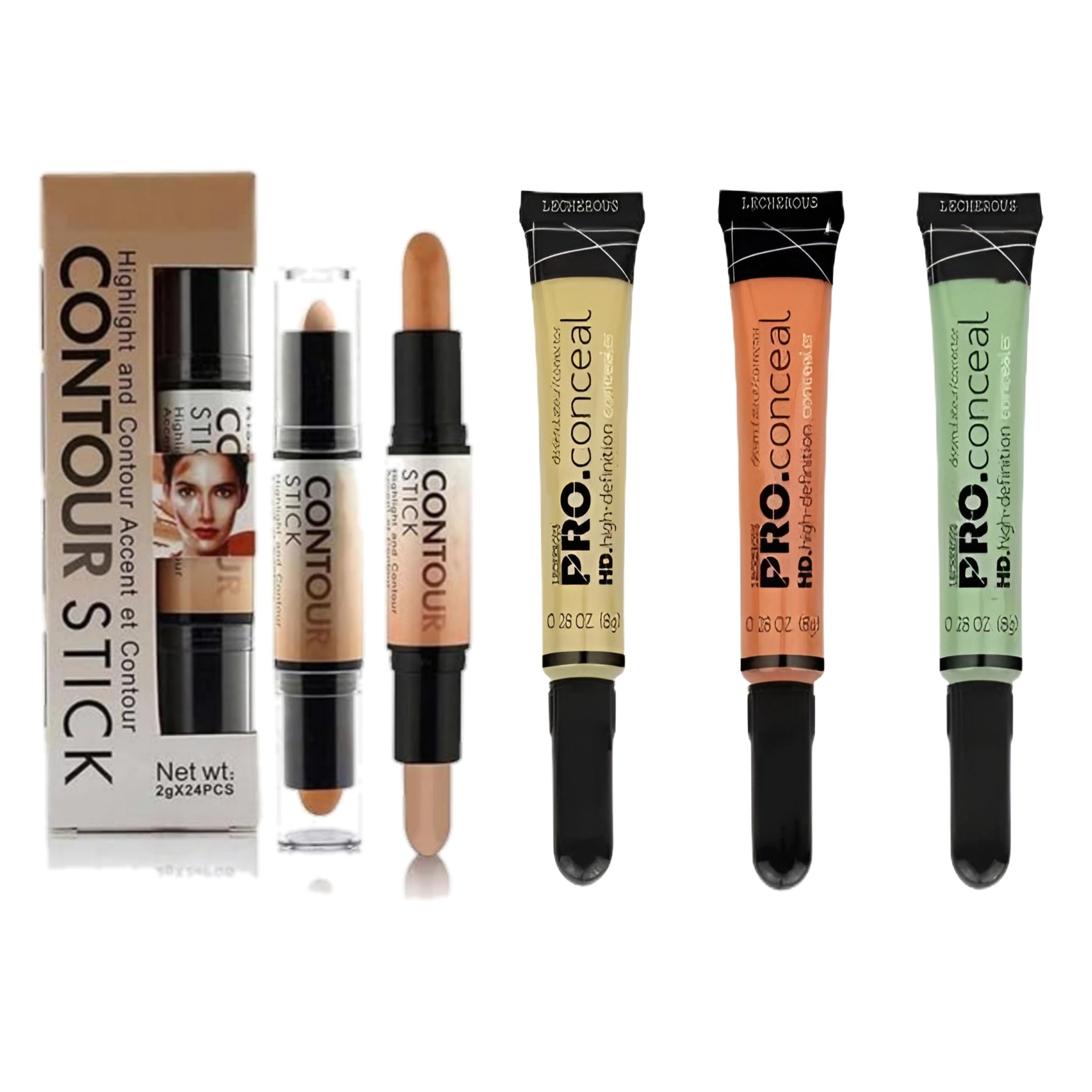 Highlight and Contour Accent Stick - 2-in-1 Concealer and Highlighter Makeup Stick for Face Contouring and Highlighting - Natural Looking, Long-Lasting, and Blendable Formula