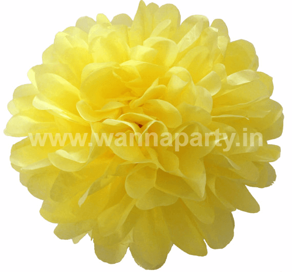 Wanna Party Fluffy Decoration - Yellow 14" - 1 PC