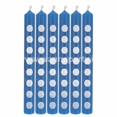 Wanna Party True Blue Dots Cake Candle - 12PC