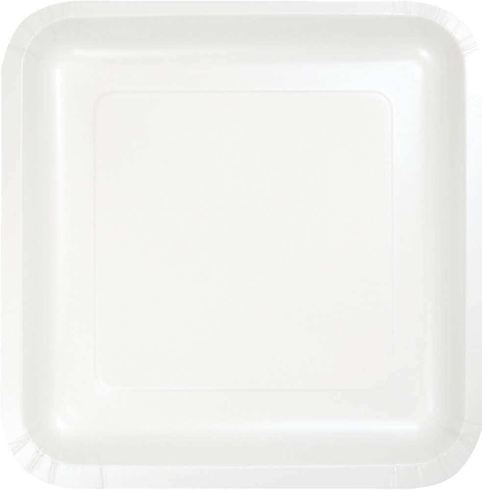 Wanna Party SuPreme White Square PaPer Plates 9" - 8PC