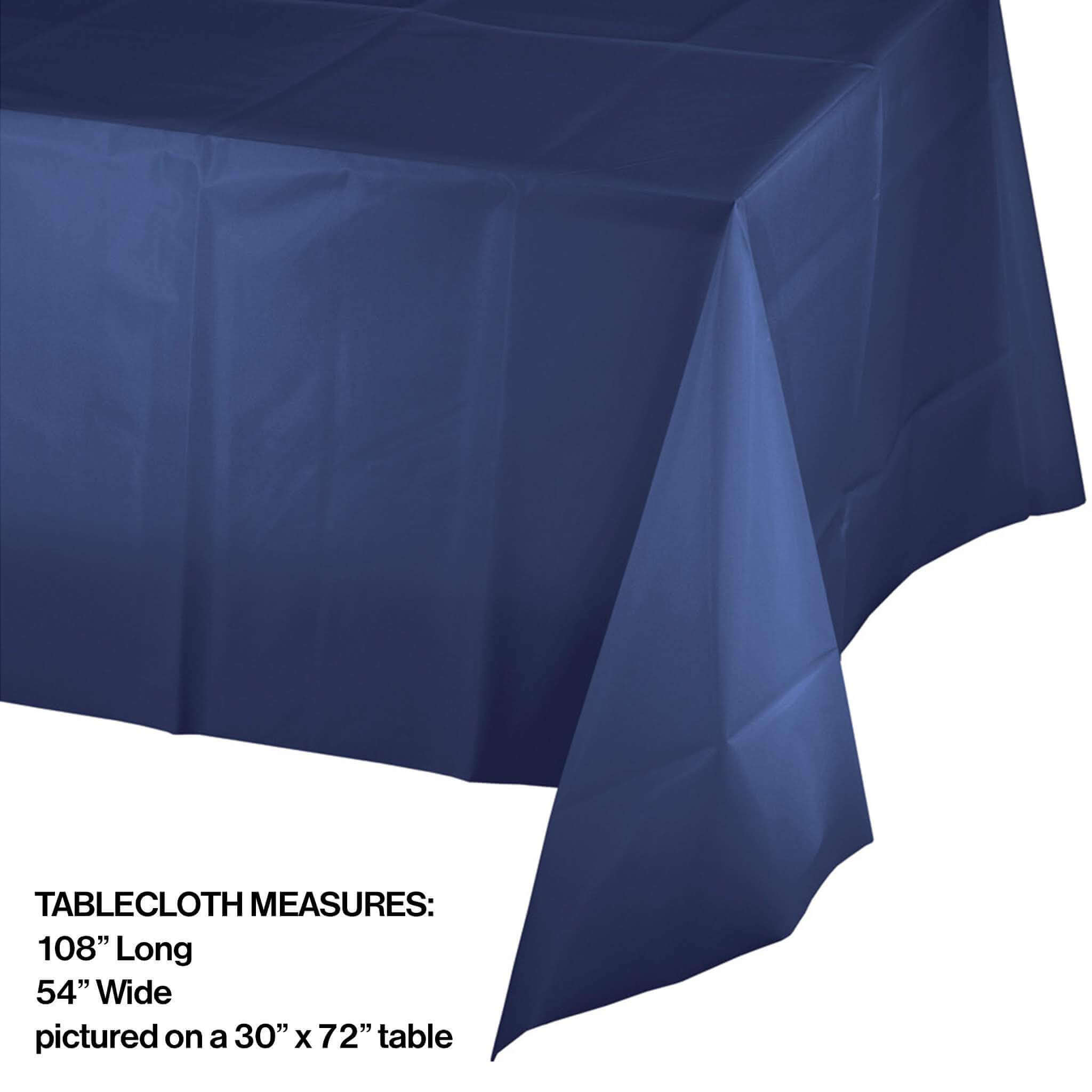 Wanna Party Navy Blue Pls. Tablecover 54x108"