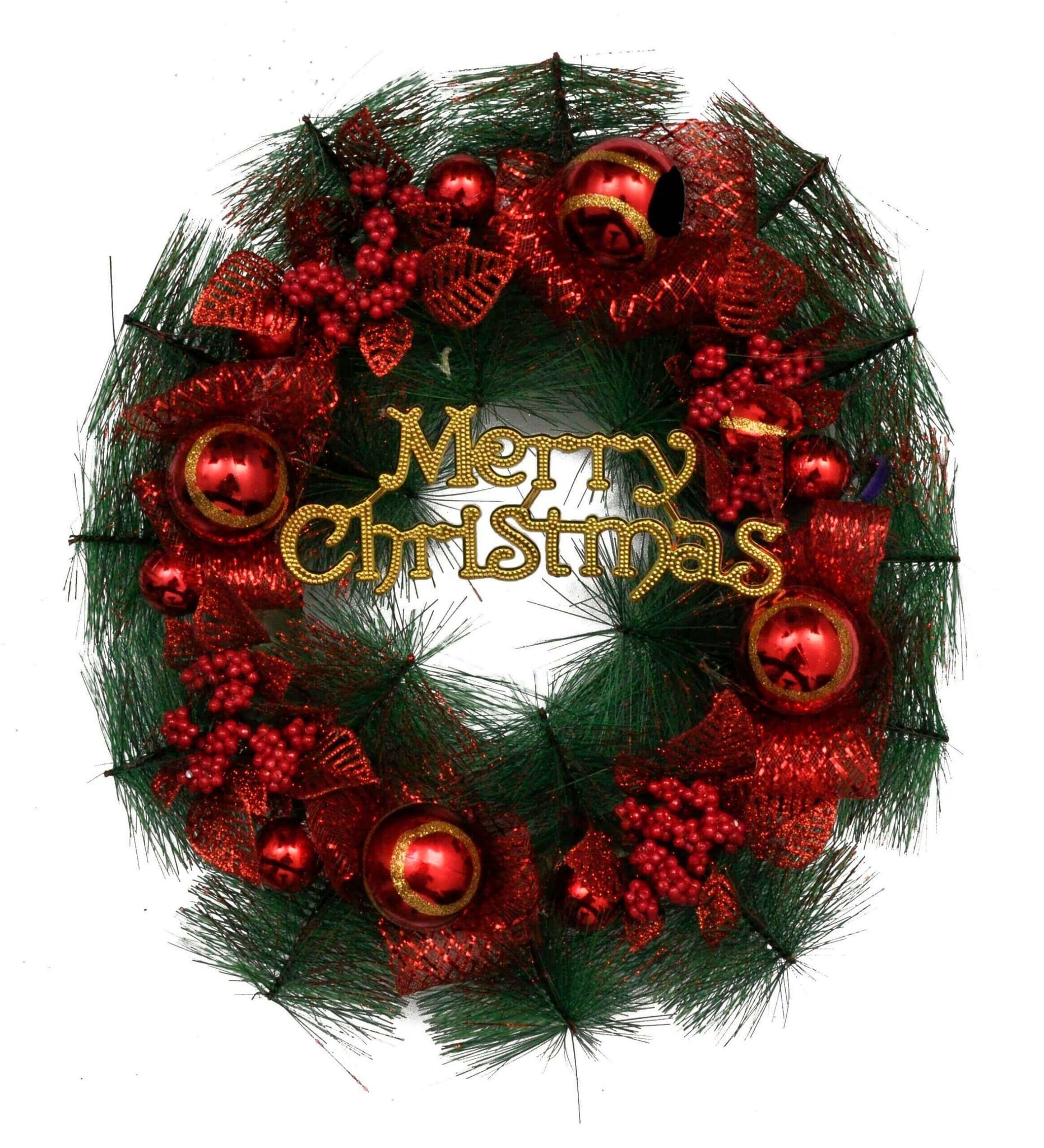 Wanna Party Merry Christmas Wreath Red & Golden