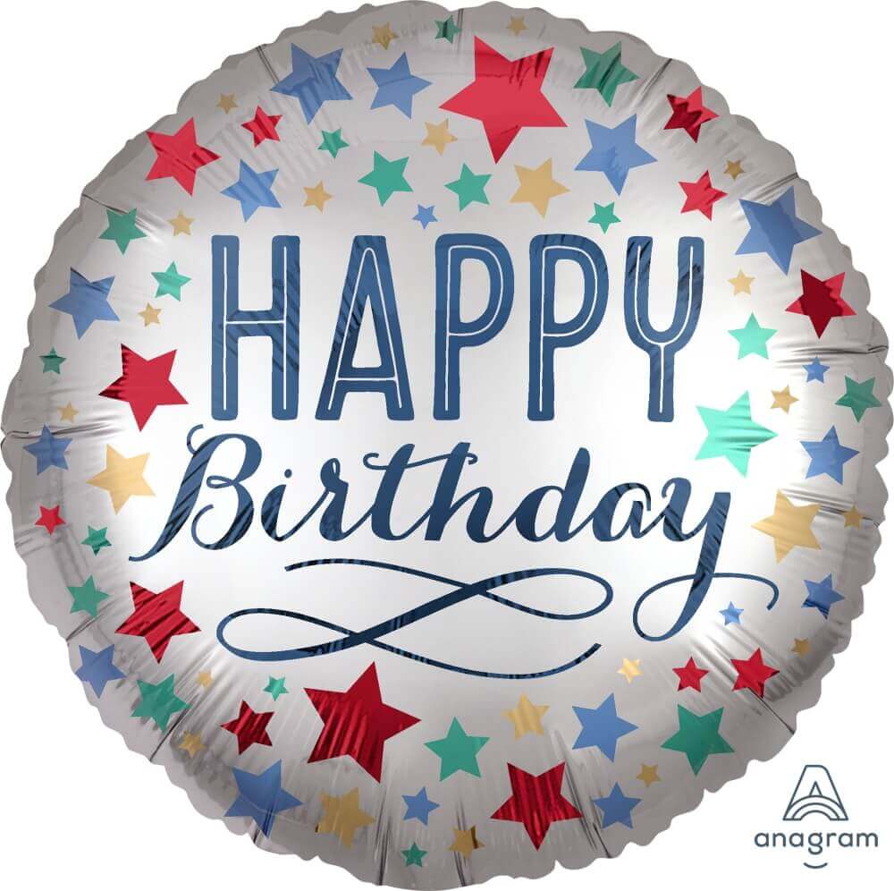Wanna Party 18" Birthday Satin with Stars S40