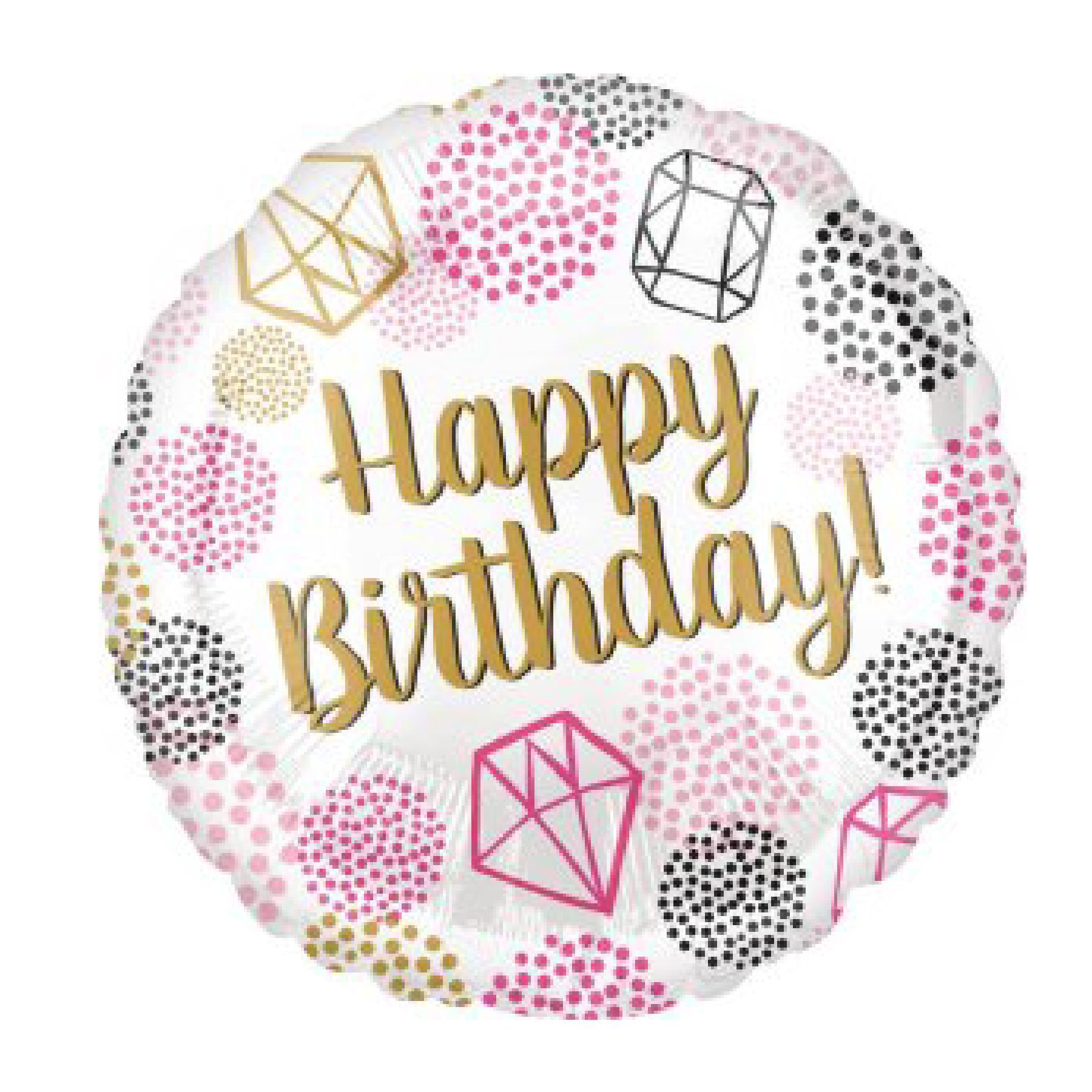 Wanna Party HaPPy Birthday Gems Balloon 18" for Birthday Party Decor SuPPlies