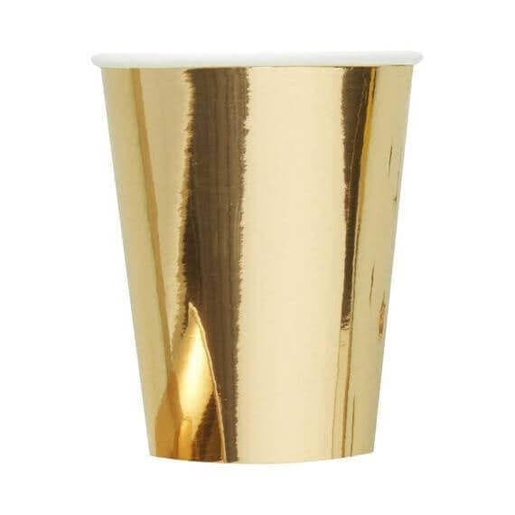 Wanna Party Gold Metallic PaPer CuPs - 10PC -250ML