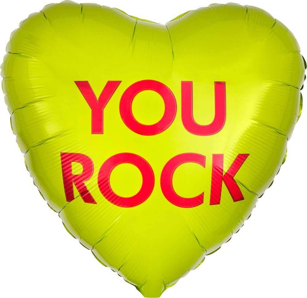 Wanna Party You Rock Heart ShaPe Balloon 18"