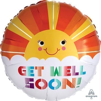 Wanna Party Get Well Soon Smiley Sunshine Balloon 18" S40