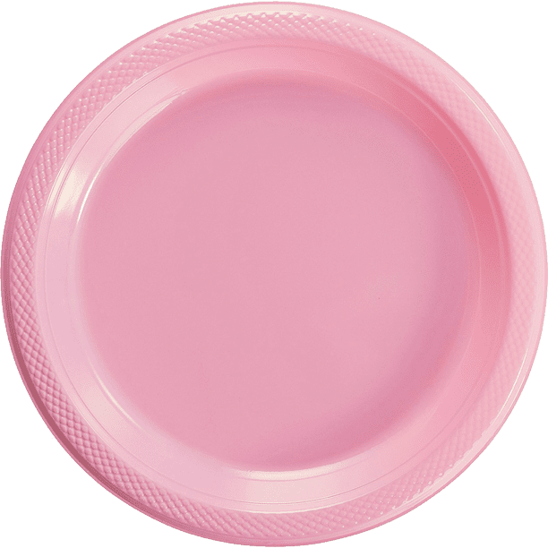 Wanna Party Light Pink Plastic Dessert Plates 7" - 20CT