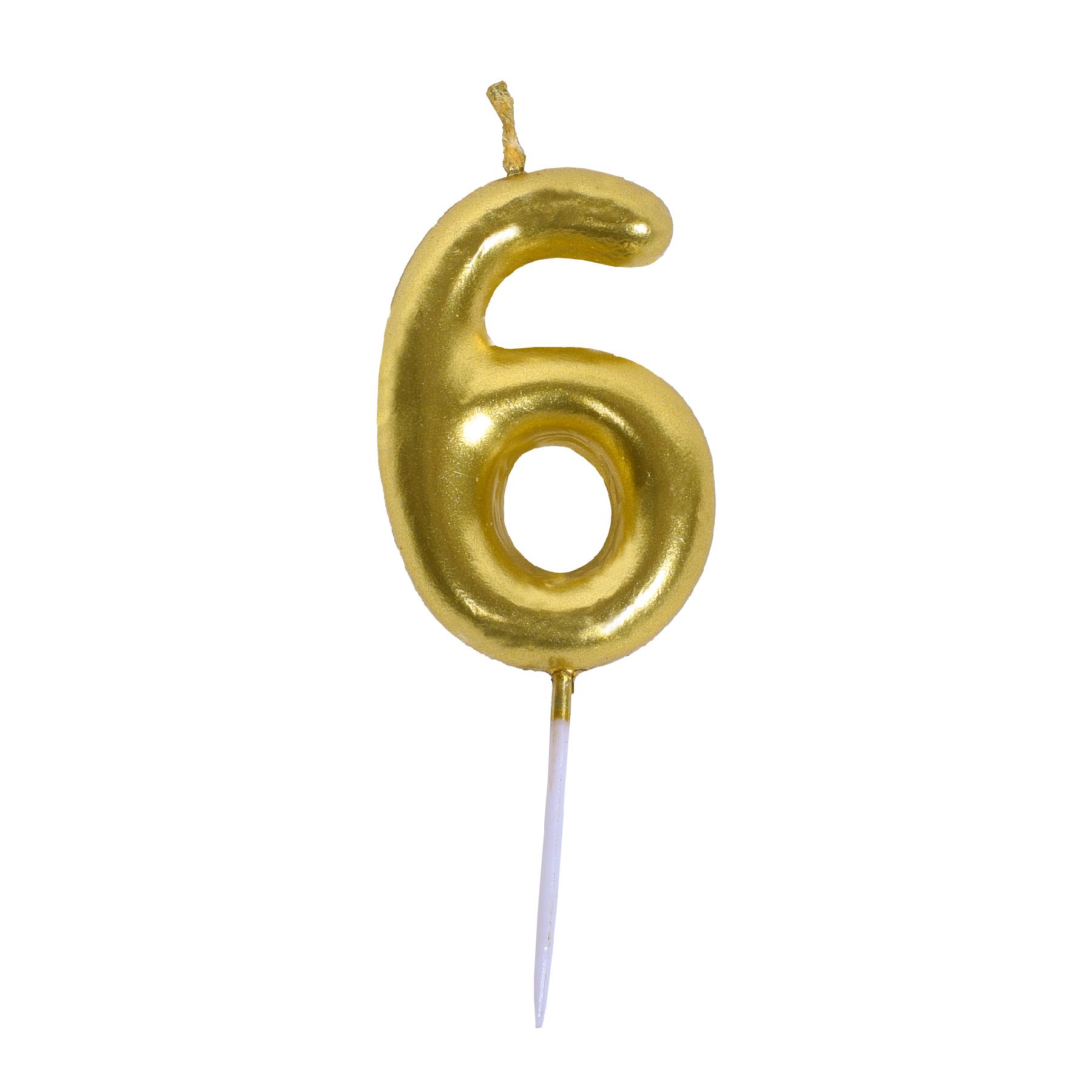 Wanna Party Golden Mini 3" Numerical Candle 6