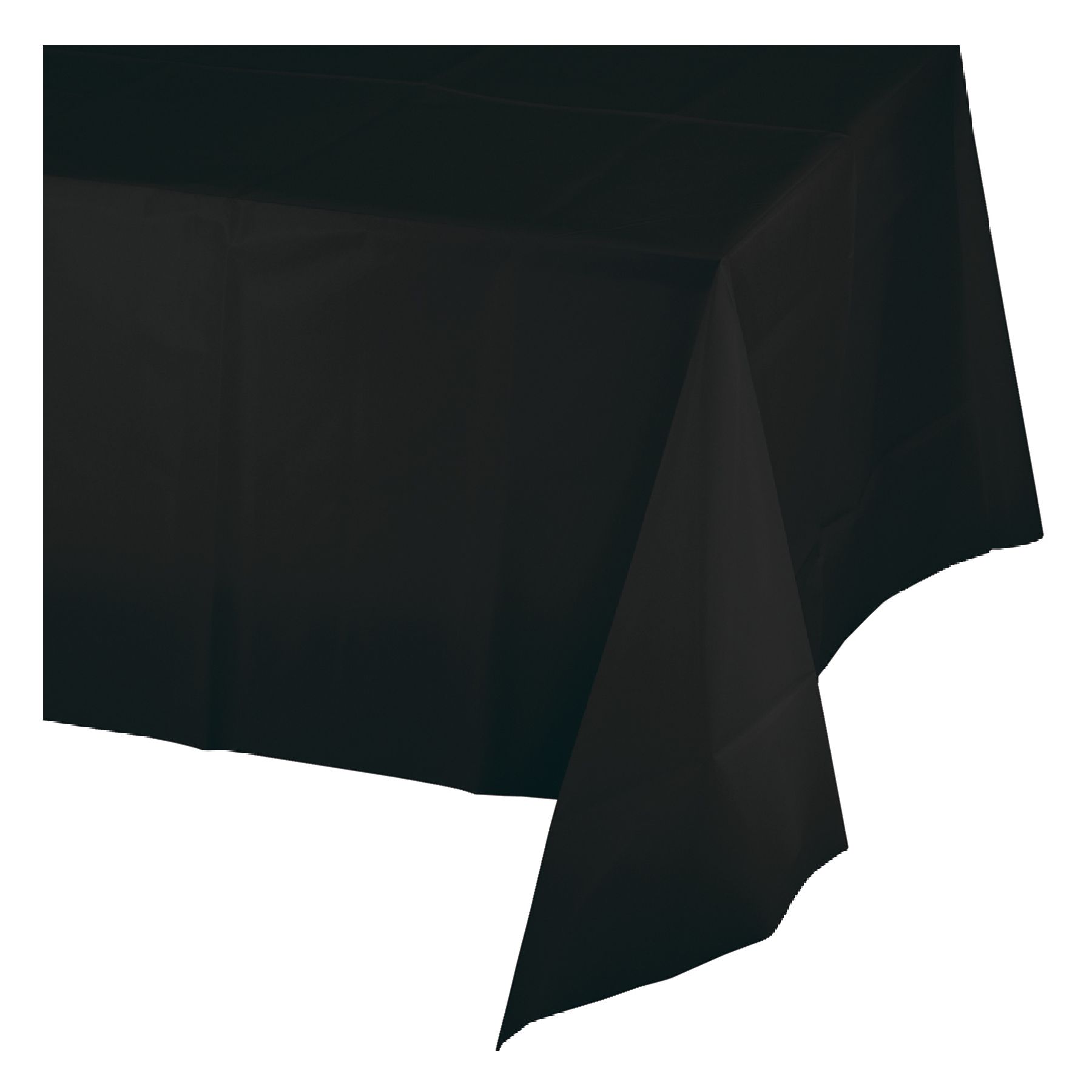 Wanna Party Vinyl Black Tablecover 54 inch x 108 inch