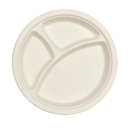 Wanna Party 10" Bio-Degradable 3 ComPartment Plate - 10PC
