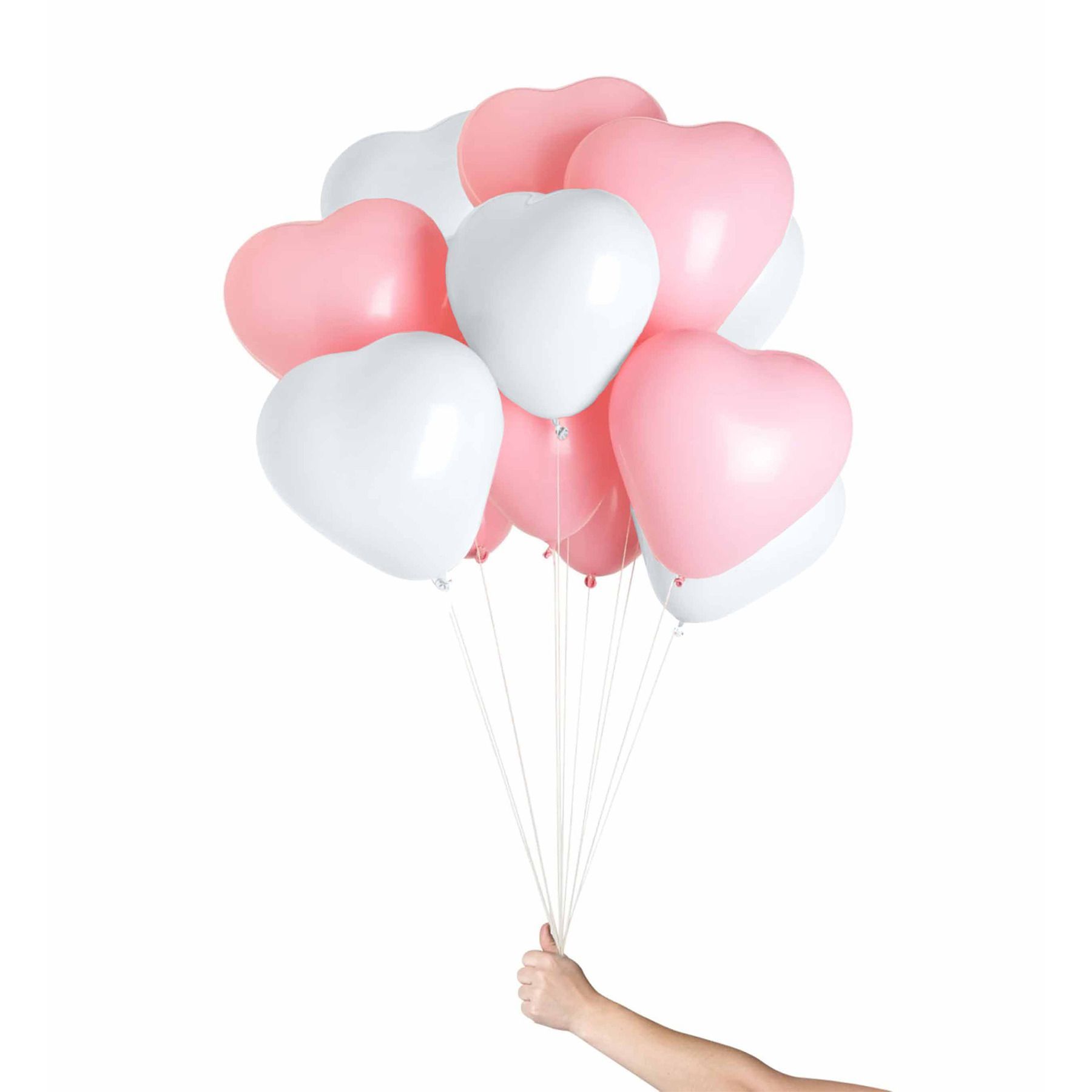 Wanna Party 15" Heart ShaPe White & Pink Balloon -6PC