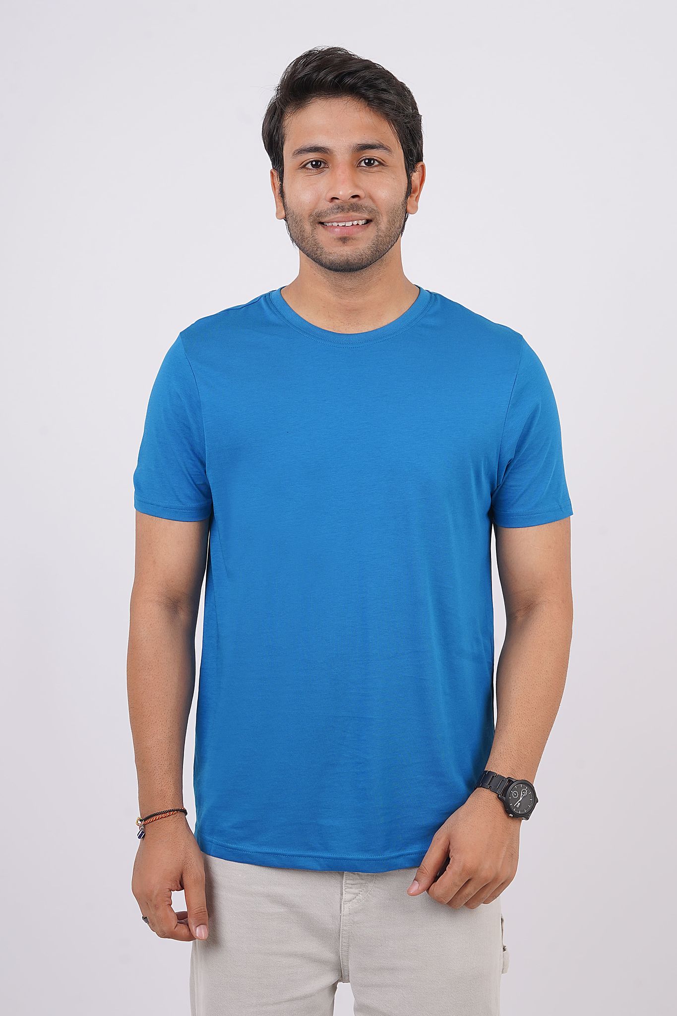 Men's Blue Saphire Pima Cotton Crew Neck
