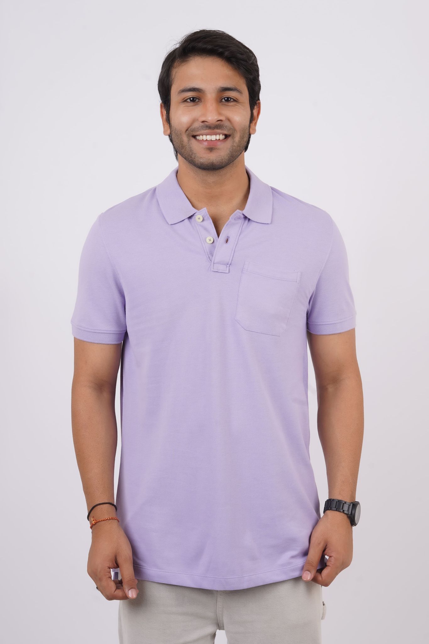 Men's Lavender Pocket Polo T-Shirt