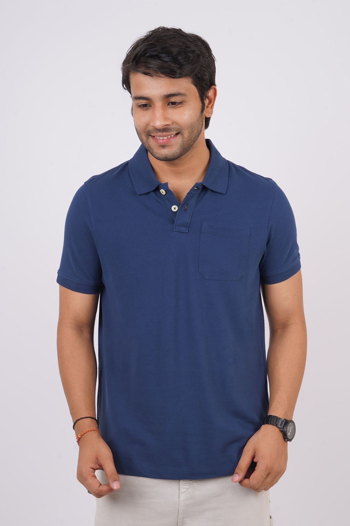 Men's Navy Pocket Polo T-Shirt
