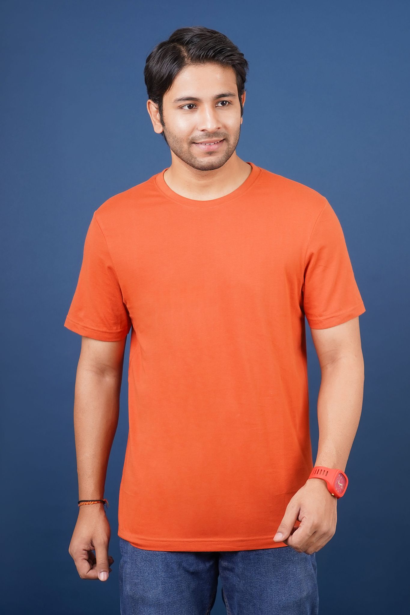 Men's Orange Rust S/J Crew Neck
