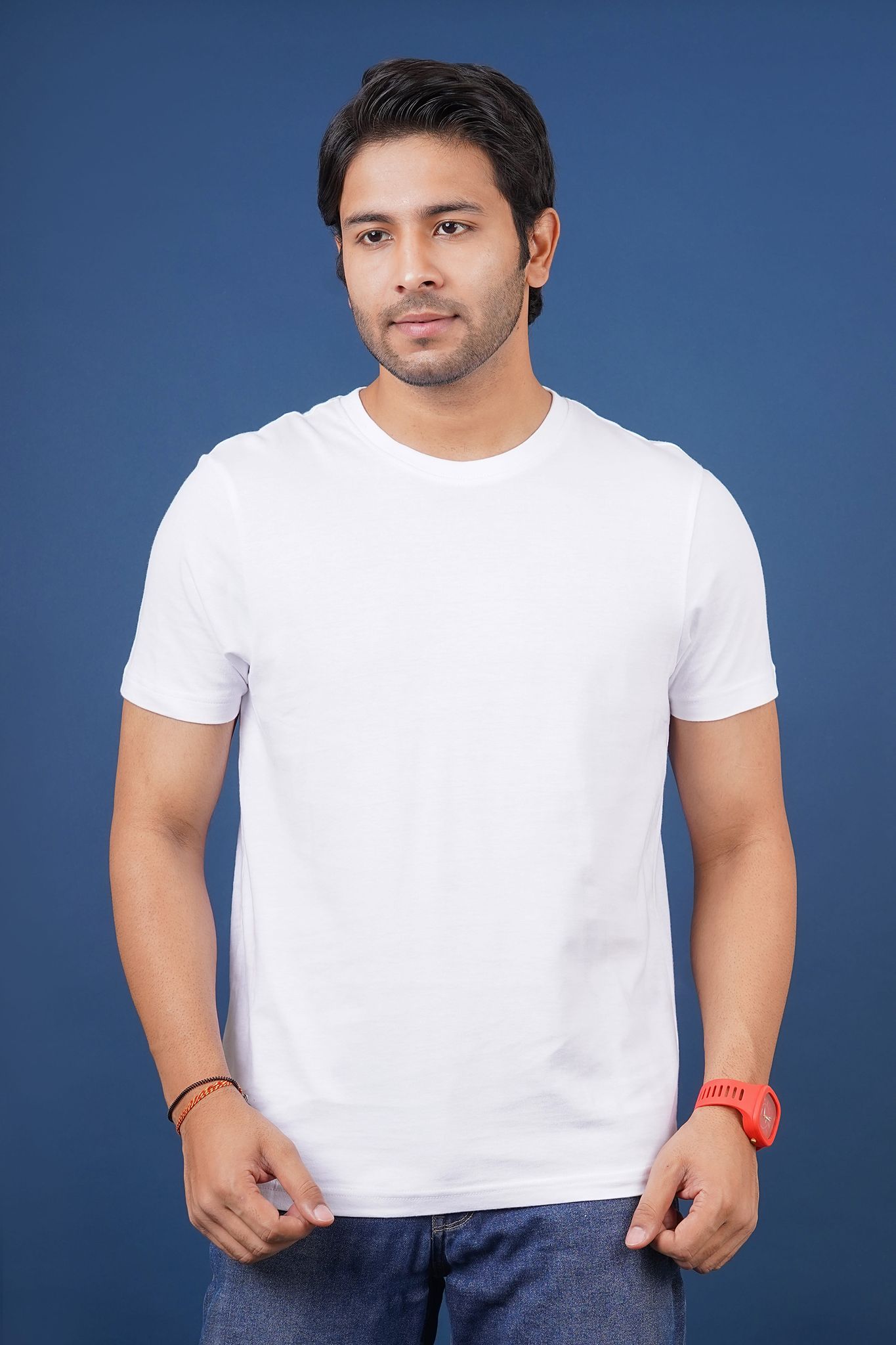 Men's White S/J Crew Neck