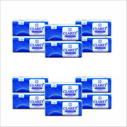 Claret Multi-Fold Tissues, 1-Ply, 100 Sheets, 21x21 cm, Made from 100% Virgin Pulp, Soft & Absorbent White Napkins for Home, Office or Events Claret Multi-Fold Tissues, 1-Ply, 100 Sheets, 21x21 cm, Made from 100% Virgin Pulp, Soft & Absorbent White Napkins for Home, Office or Events
