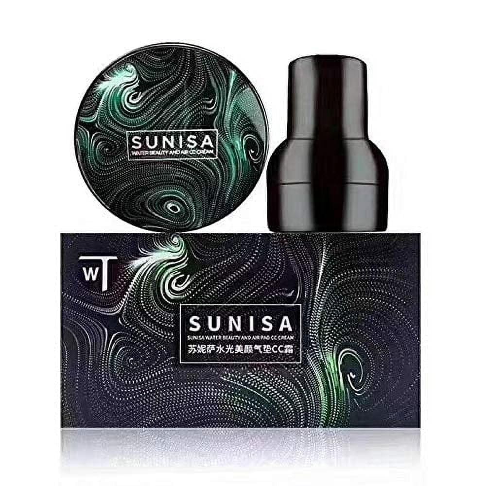 SUNISA Air Cushion CC Cream - Long-Lasting, Flawless Coverage with a Natural Finish - Includes Mushroom Head Makeup Sponge