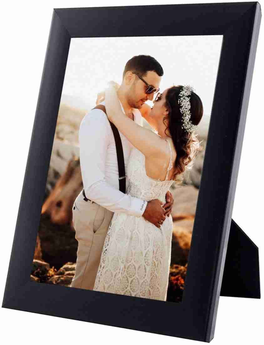 Black Wooden Picture Frame with Glass Front, 4x6 Inch, Display Photos, Wedding, Anniversary, Home Decor