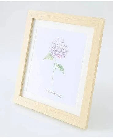 Buy Hydrangea Flower Botanical Art Print - Natural Wood Frame - 8x10"