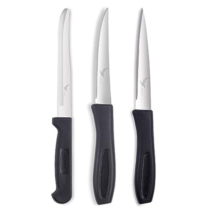 SNOKE® Stainless Steel Kitchen Knife For Home Use - Kitchen Knife Set , 3Pieces , Silver