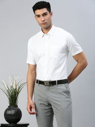 Mens Formal Half Sleeves White Shirt