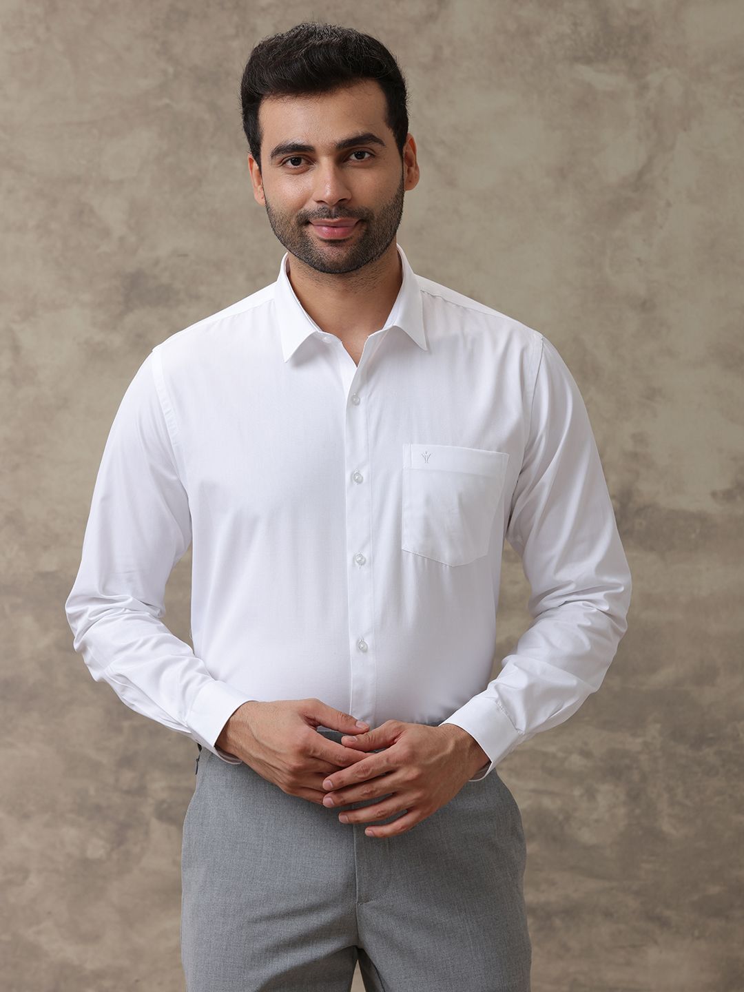 Mens 100% Cotton White Full Sleeves Shirt Luxury Cotton